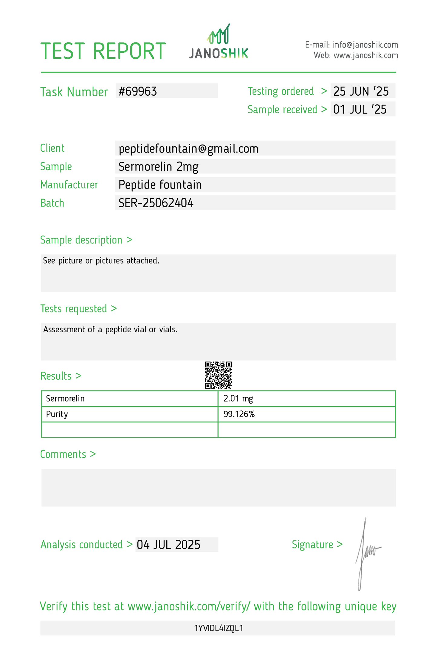 Serm 2mg Research Peptide