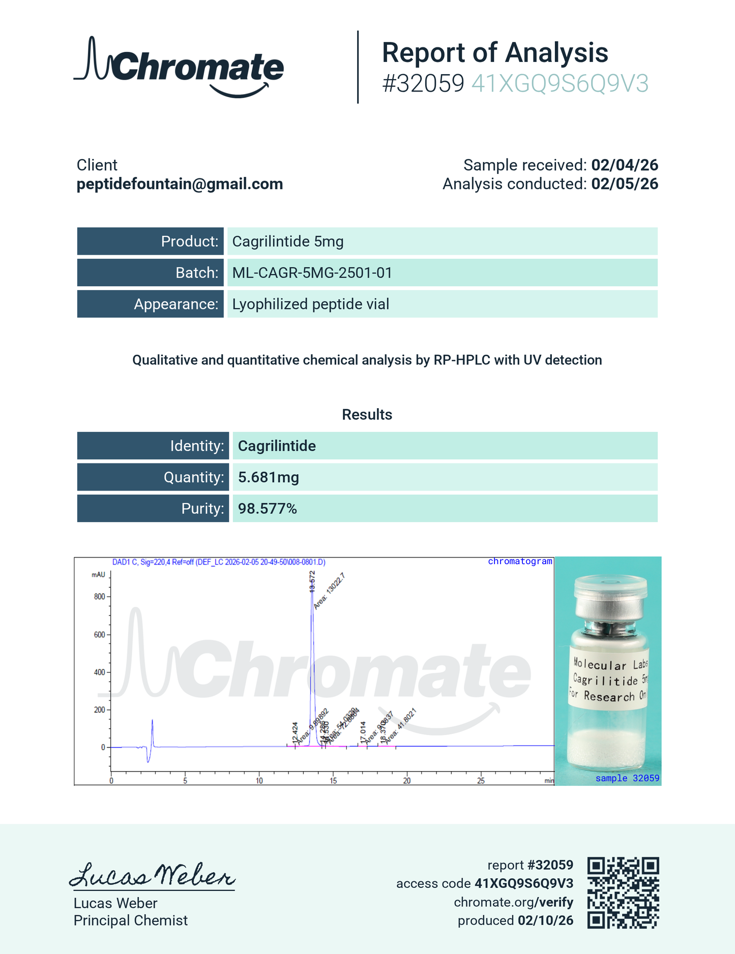 Cagrilintide 5mg - Premium Research Peptide (Kit)