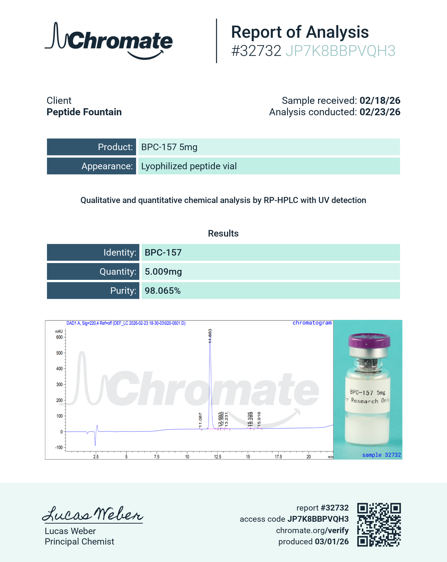 BPC 157 5 mg  Body Protective Compound 157