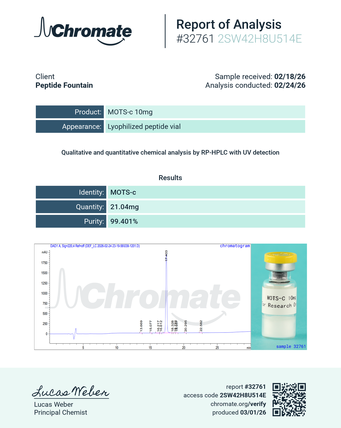 MOTS-c 21 mg