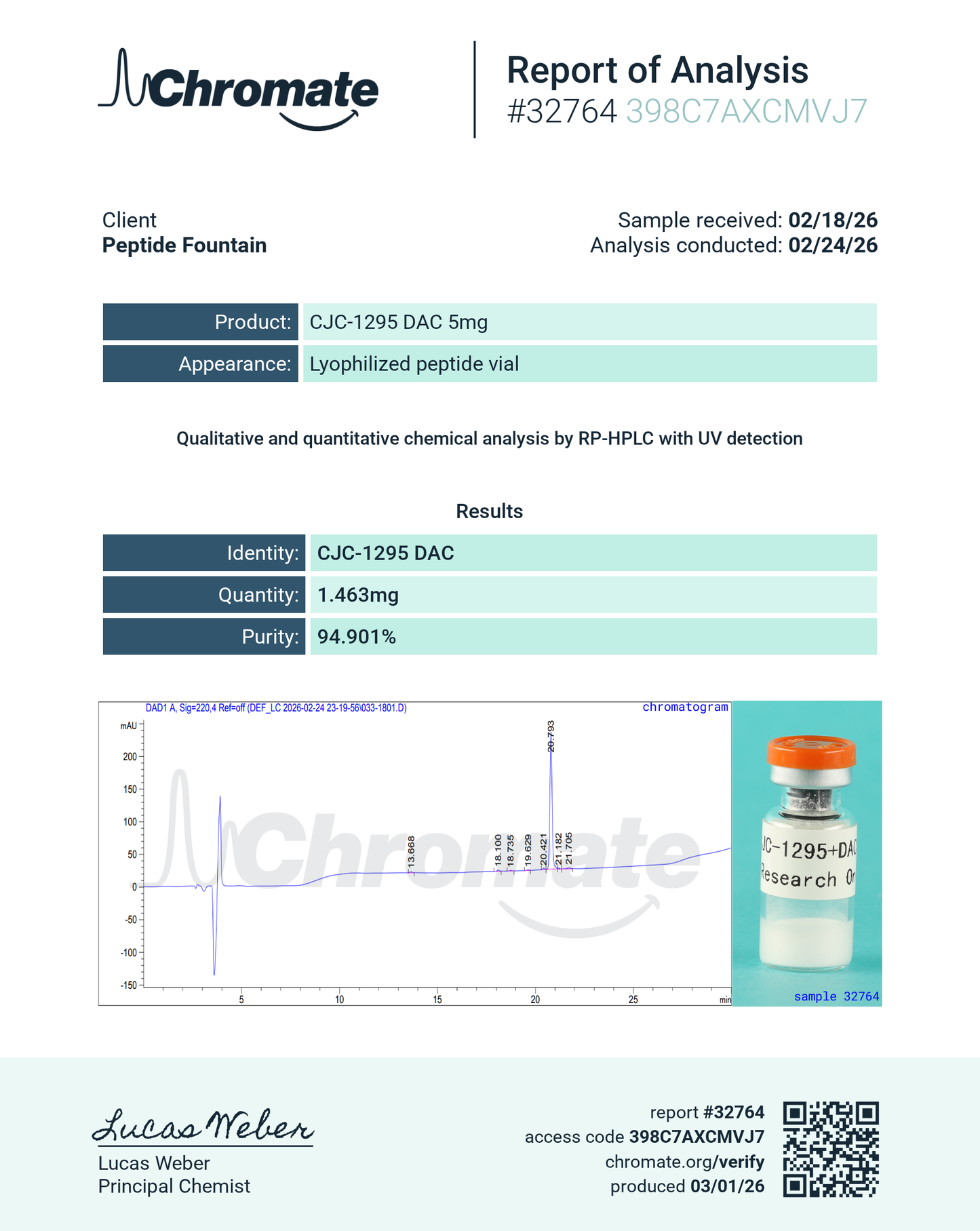 CJC 1295 5mg DAC (Drug Affinity Complex)