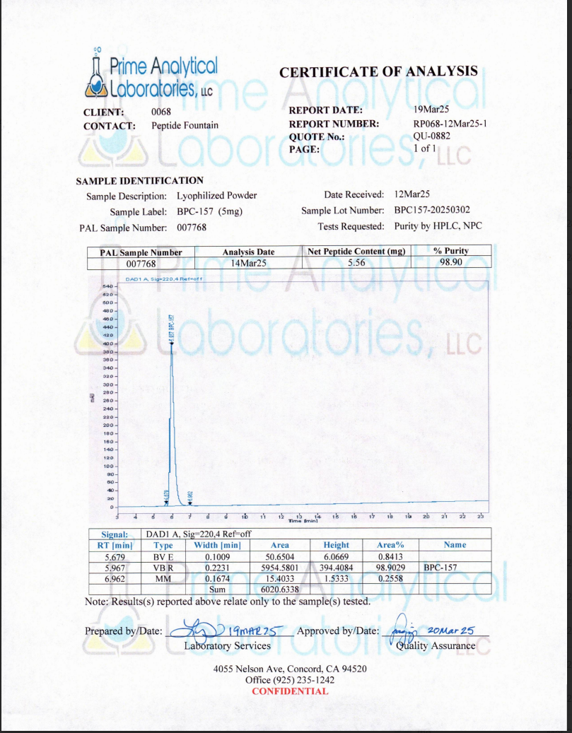 BPC 157 5 mg  Body Protective Compound 157